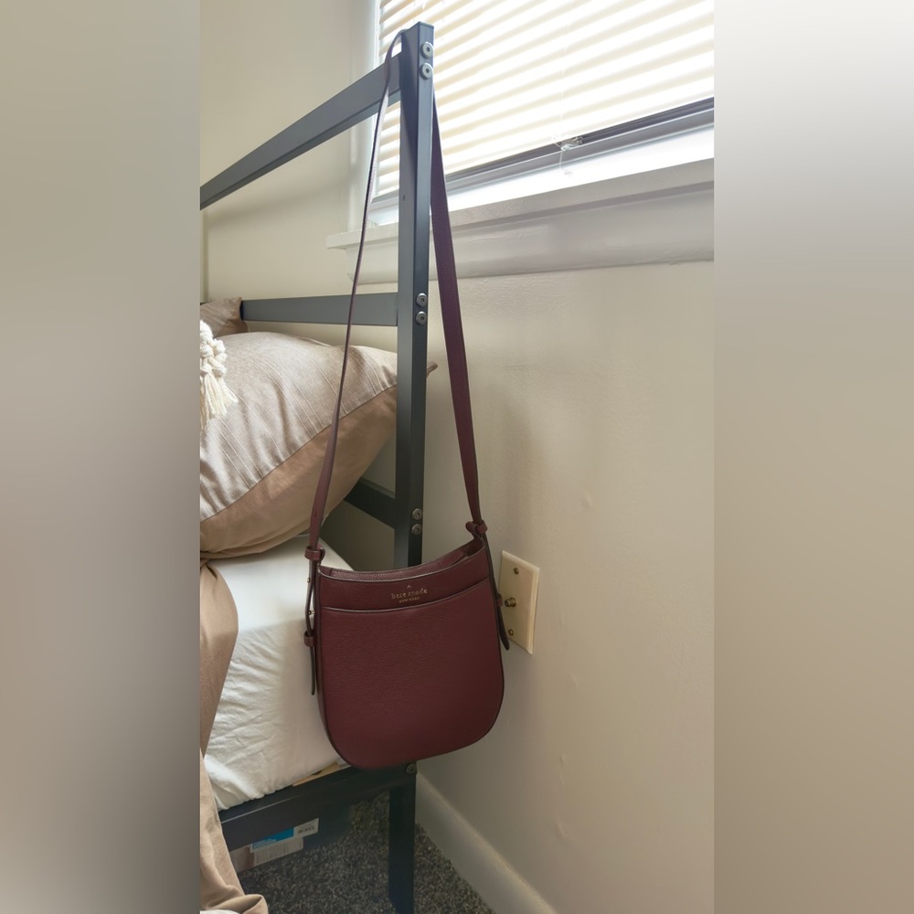 Kate Spade Plum Leather Adjustable Crossbody Bag - Picture 7 of 7